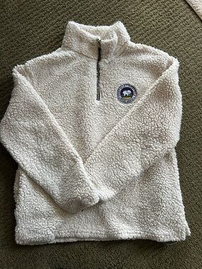 ivory ella Cream Sherpa Zip Pullover